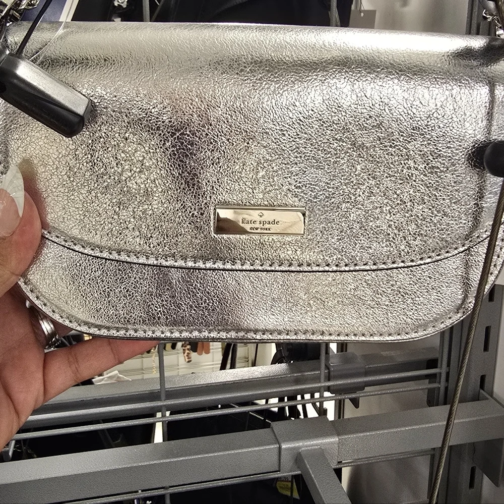 Kate Spade Metallic Silver Crossbody Bag